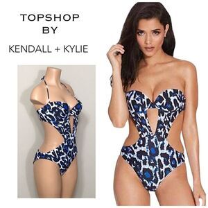 TOPSHOP Kendall + Kylie animal print monokini.NWT